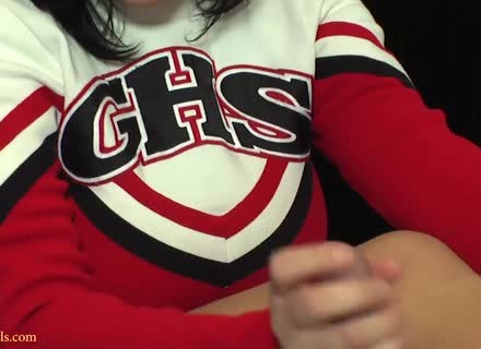 Stunning Cheerleader Milks Cock With Hands And Big Tits